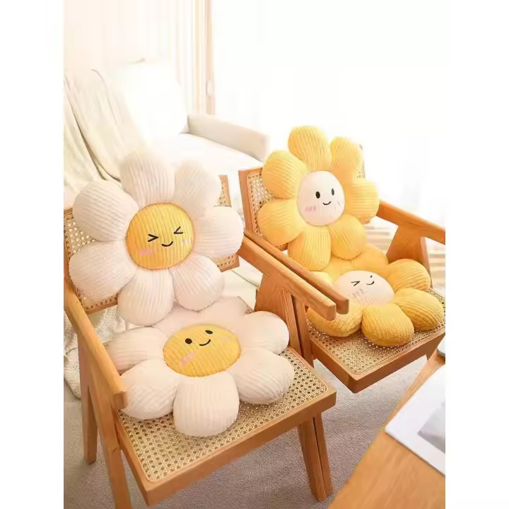 TODOBIEN STORE - Cojín Girasol 45x45cm, Pack 2 ,Cojín Girasol para Niños y Niñas,Ideal para sofa, cama y habitacion - 1
