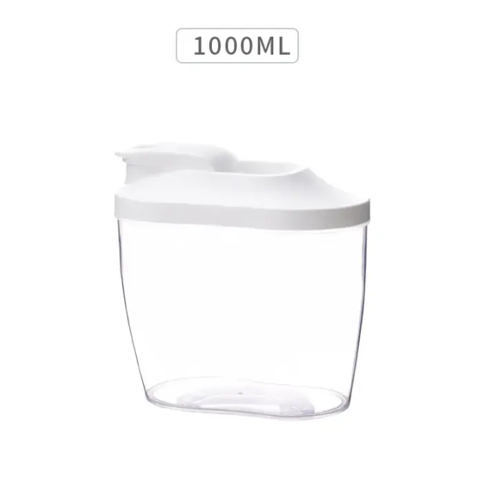 Contenedores De Almacenamiento De Alimentos Con Tapa Organización De Cocina Y Panadería Caja De Alimentos Pila De Plástico Blanco Y Verde Para Arroz Y Alimentos Sólidos - 1