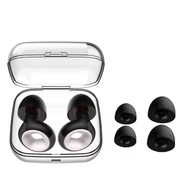 Tapones para los oídos con cancelación de ruido negro + rojo - 1