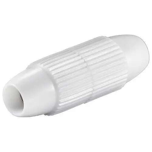 CABLEPELADO Empalme cable coaxial tipo tornillo | Empalmador Cable coaxial TV | Extensor cable antena | Conexión interna por tornillos | 75dB | PVC | Blanco | Apto para cables Antena IEC - 1