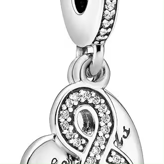 PANDORA Dijes de plata de ley con diseño de amistad，Incluye Caja Original - 1