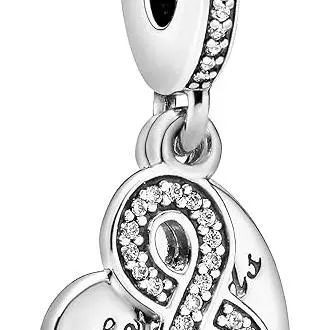 PANDORA Dijes de plata de ley con diseño de amistad，Incluye Caja Original - 1