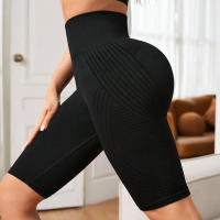 Pantalones de gimnasia sin costuras para realzar glúteos, calzoncillos de yoga de cintura alta, ajustados y abdomen comprimido con efecto "naranja madura" en los glúteos - details 1