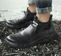 Zapatos De Seguridad Para Hombre Indestructibles Con Punta De Acero Protección Contra Punzadas Botas De Trabajo Resistentes Al Agua Material Superior De Cuero Microfibra - details 5
