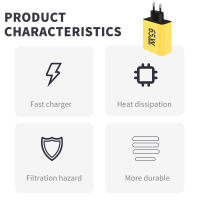 Cargador Rápido 65W USB C PD Adaptador De Carga Para iPhone 15 14 13 12 Xiaomi Samsung Tipo C Universal Blanco/Negro/Amarillo Con Enchufe EU/US - details 1