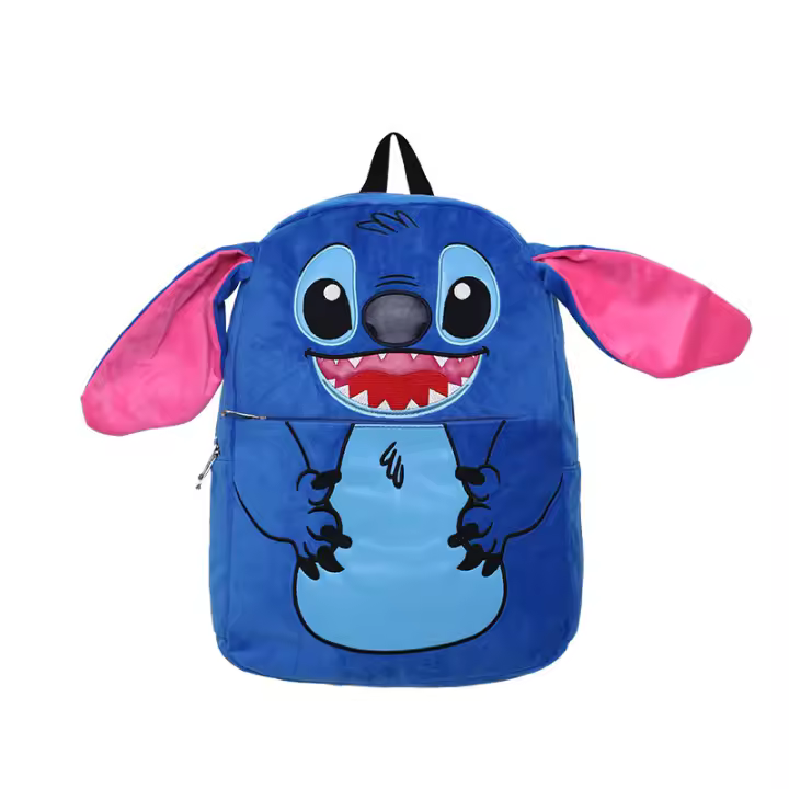 Bolso Escolar De Anime Stitch De Dibujos Animados Lindo Para Niños Y Niñas De Primaria Material Suave Cierre De Cremallera - 1