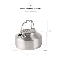 Tetera De Acero Inoxidable Para Camping Y Picnics Con Mango Cerrado Portátil Para Cocinar 1L Accesorio De Cocina Para Exterior - details 1