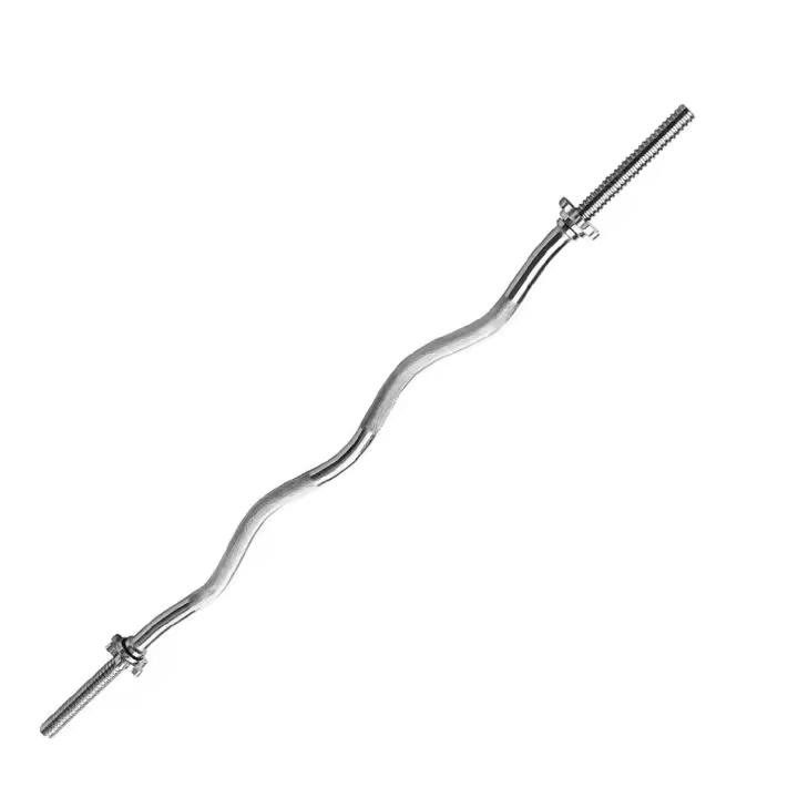 Fitness Tech Barra Super Curl de 1.5m * 25mm / Con 2 seguros de tuerca Barras para peso libre - 1