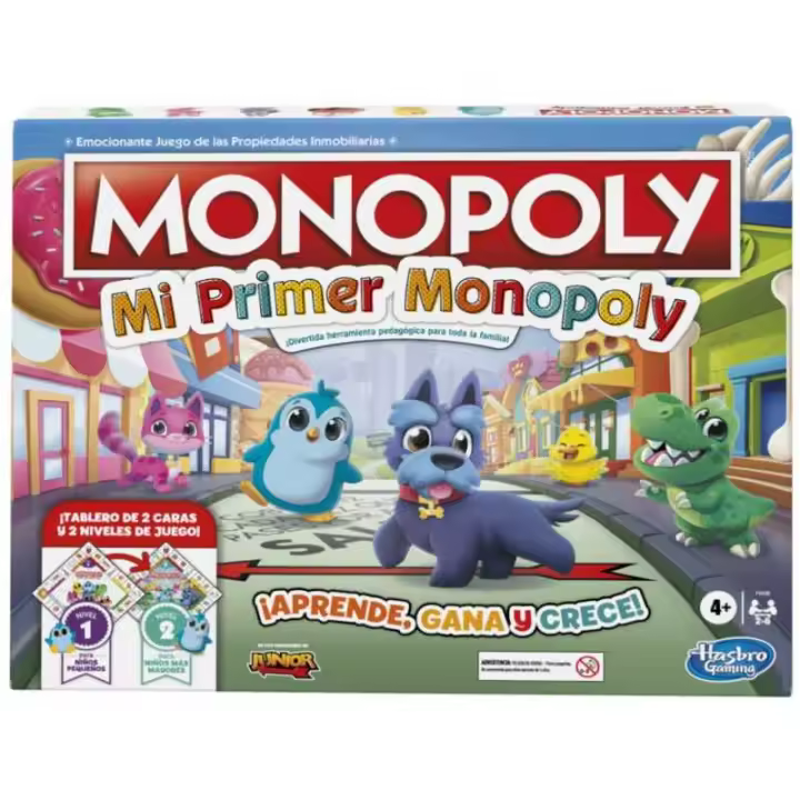 Juego de Mesa 2 en 1 Mi Primer Monopoly para Niños de 4 a 6 Años - 1