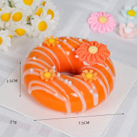 4PCS Floral Donut Modelo De Pastel Artificial Para Decoración De Bodas Y Fiestas Profesional Simulación De Comida Decorativa PVC Tamaño 2.95 Cm - details 6