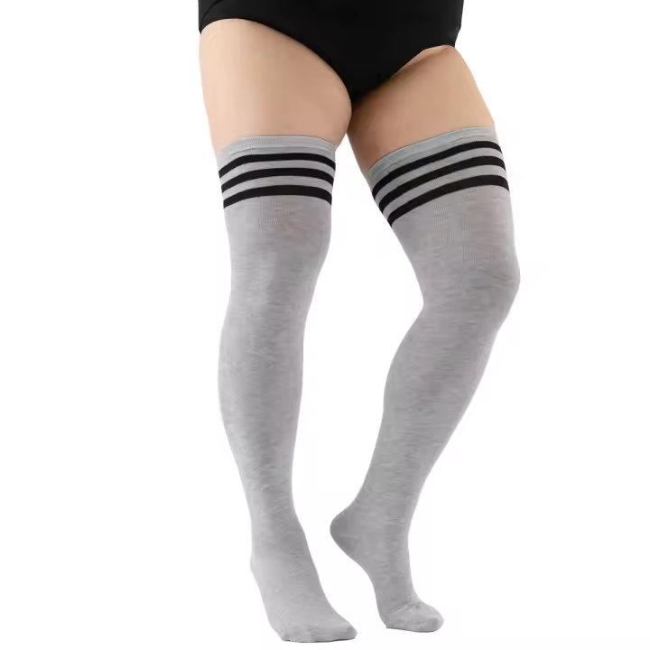 Calcetines Largos De Talla Grande En Blanco Y Negro Para Mujer Calcetines De Algodón Hasta La Rodilla Estilo Tubo Negro Y Blanco Hosiery plus Size - 1