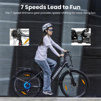 Eleglide Bicicleta electrica Touroll J1 ST, Bicicleta de montaña Adulto,Bicicleta montaña de, e Bike batería 36V 15.6Ah, Kilometraje 100KM transmisión - Shimano de 7 velocidades y freno de disco - details 6