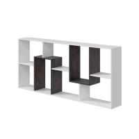 Meimon Estantería KAWA 8 huecos, melamina E1, tablero de partículas 15 mm con cantos PVC 0,6 mm, 180x80x25 cm, uso vertical/horizontal, hasta 30 kg, estantes fijos, color Blanco Ark, tacos ABS, herrajes pared, 24,80 kg - details 3