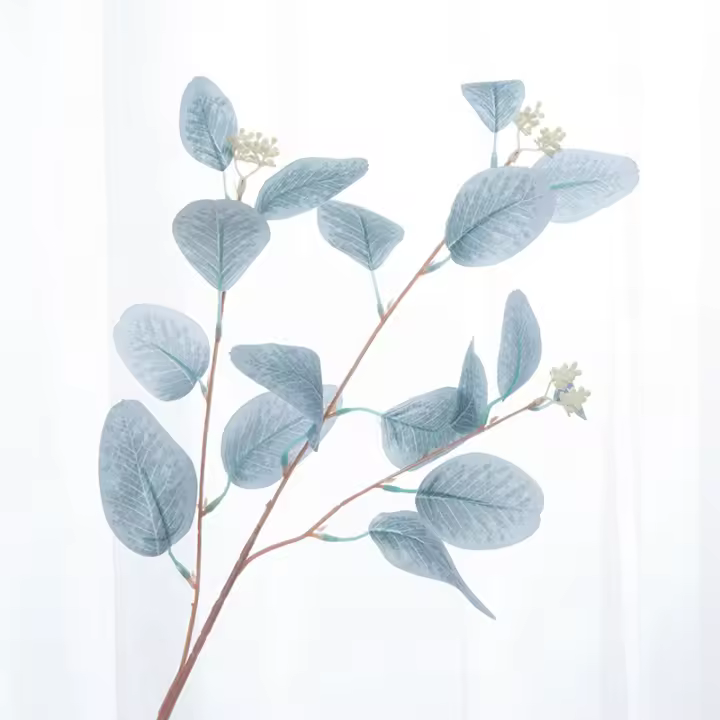 Rama De Eucalipto Artificial En Colores Azul Y Rosa Para Decoración De Casamientos Y Hogar Arreglo Floral Silken Sin Químicos - 1
