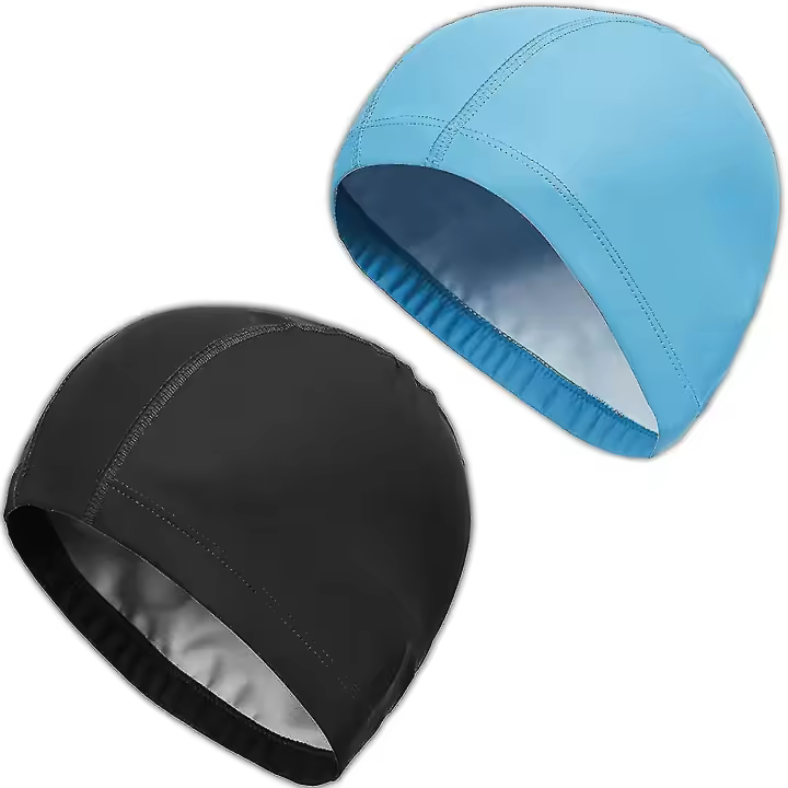 2 piezas Swim Cap piscina natación para adultos Swim Cap Soft Pu tela gorra de natación para hombres adultos mixtos mujeres - 1
