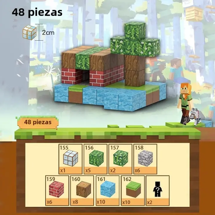 Bloques De Construcción Magnéticos Set De Mundo Del Carbón Juguetes STEM Montessori Para Niños Regalo De Navidad - 1