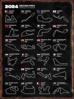 Calendario F1 2024 Signs De Metal Vintage Para Decoración De Pared De Sala Y Clubes Placa Retro De Carreras De Circuito - details 3