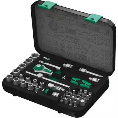 Wera 8100 SA 2 Juego de carraca Zyklop Speed, cuadradillo de 1-4", métrico, 42 piezas - 1