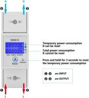 Medidor de Energía monofásico de 5-80 A, 230 V, 50Hz, contador de Energía monofásico con retroiluminación LCD, medidor de kWh con montaje en Riel DIN DDS015, medidor de vaciones y kWh (230 V, 5-80 A, 50Hz) - details 2