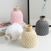 Vaso De Plástico Para Flores Estilo Nórdico Moderno 1PC Ondas De Agua Ornamento De Mesa Para Sala De Estar Decoración Del Hogar - details 1