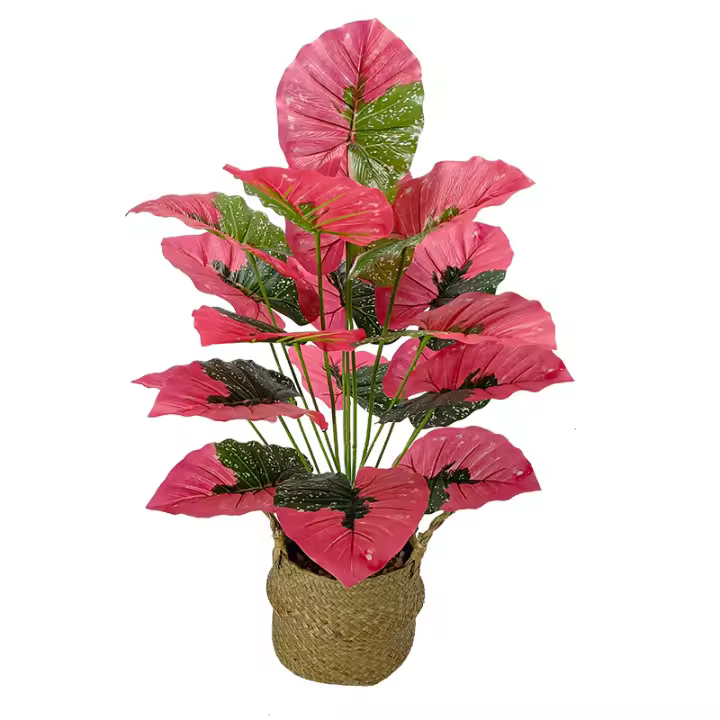 Arbusto Artificial De Hojas Rojas JESOKIN Decoración De Flores Falsas Para Hogar Oficina Fiesta Boda Simulación De Bonsái En Maceta - 1