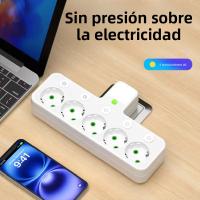 Enchufe De Pared Con Multiple De Corriente AC Y USB Tipo C Con Filtro De Red Y Interruptor Separado Adaptador Luz Universal EU Plug - details 4