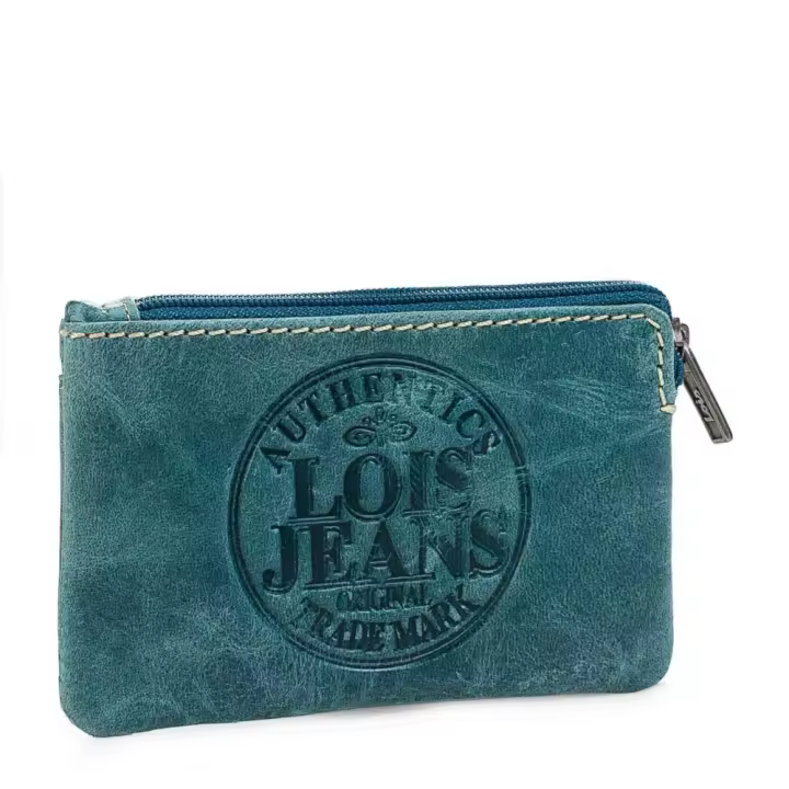 Monedero Sevier Lois Marino - Práctico Monedero con Bolsillos para Tarjetas - Cierre con Cremallera y Llavero - Medidas: 11x7 Cm - 1