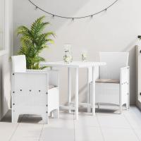 Silla de Jardín vidaXL Juego de 2 Blanco Taupe Ratan Plástico - details 0