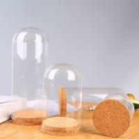 Vaso De Vidrio Con Base De Madera Para Exhibición De Mesas Cubierta Transparente Para Flores Secas Adornos Y Terrarium Estilo Moderno - details 2