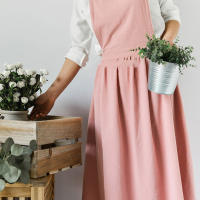 Delantal De Algodón Para Mujer Estilo Nórdico Con Cinturón Ajustable Diseños Lindos Para Cocina Y Cafetería 3 Colores - details 6
