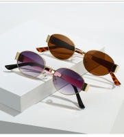 Gafas De Sol Ellipticas 9521 Con Montura De Metal Estilo Europeo Y Americano Tendencia Ins Gafas De Moda Para Hombre Y Mujer - details 3