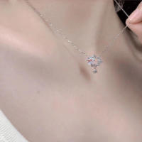 Collar De Estrella Doble Con Diamantes Huecos Para Mujer Diseño De Cadena Para El Collar Bone Regalo De Fiesta De San Valentín Joyería De Moda - details 3