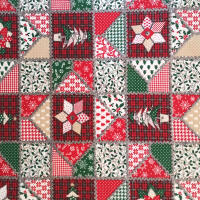 La fabrica de las telas-Mantel Navidad  patchwork motivos navideños, tela algodón loneta estampada, lavable, suave, tejido de calidad, cuadrado y rectangular.Decoración hogar, cocina, salon ,comedor, balcón. NOche buena, navidad, noche vieja. - details 3