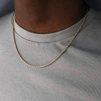 Collar De Cadena De Hilo Clásico Para Hombres Y Mujeres Acero Inoxidable Ancho 2/3/4/5 MM Estilo Figaro Cubano Joyería Moda - details 3
