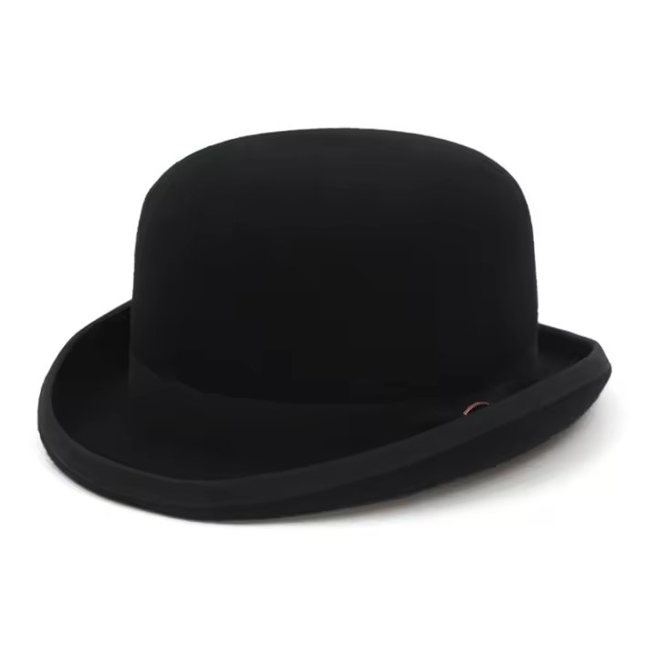 Sombrero Derby De Lana Negra 100% Para Hombres Y Mujeres Lining De Satén Estilo Formal Fedoras Para Fiestas Y Complementos De Magia Talla Ajustable - 1