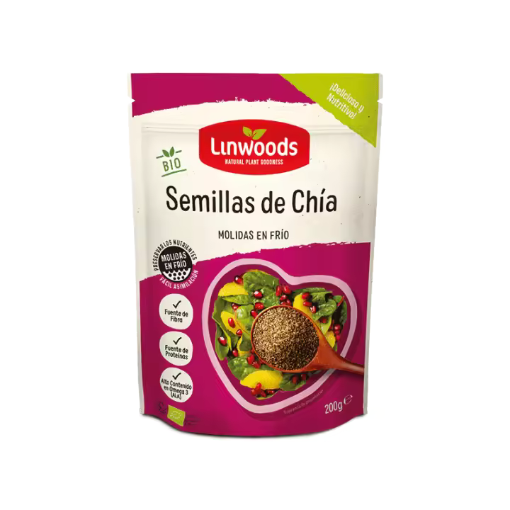 SEMILLAS DE CHÍA MOLIDAS BIO 200GR LINWOODS - 1