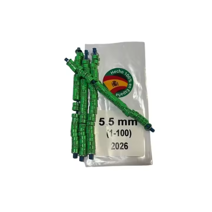 Anillas tipo Federativo para NINFAS 2026 tira 25 uds 5.5 mm POLICARBONATO (Verde) - 1