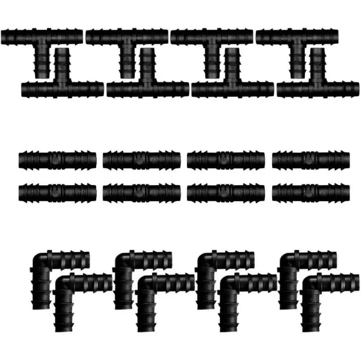 60Piezas Juego de Accesorios de Irrigación para Tubos Conectores por Goteo Kit de Accesorios de Riego para Tubos Kit Manguera Jardín Codo para Microtubo de Riego para Jardín Césped (60PC-3T) - 1