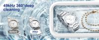 Limpieza ultrasónica de anillos de joyería, 700 ml (24 oz), 49 kHz, 48 W, múltiples Modos de visualización digital, monedas', cabeza de cuero - details 2