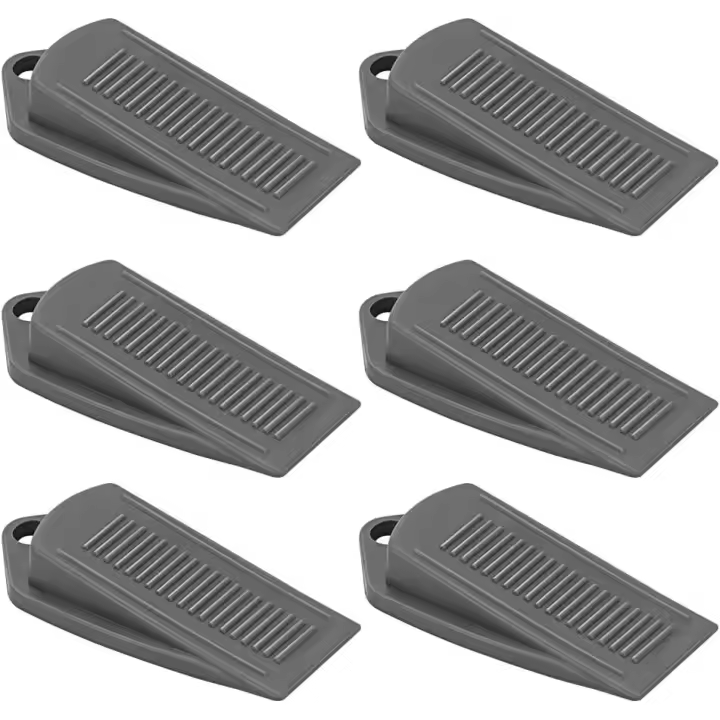 Paquete de 6 Tapón de cuña de puerta de goma resistente antideslizante Tope de puerta adecuado para todo tipo de superficies (gris) - 1