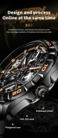 Reloj Mecánico Automático Para Hombre OUPINKE 3196 Acero Inoxidable Negro Luminoso Y Resistente Al Agua De 50M Con Esfera Skeleton Y Correa De Acero Inoxidable - details 6