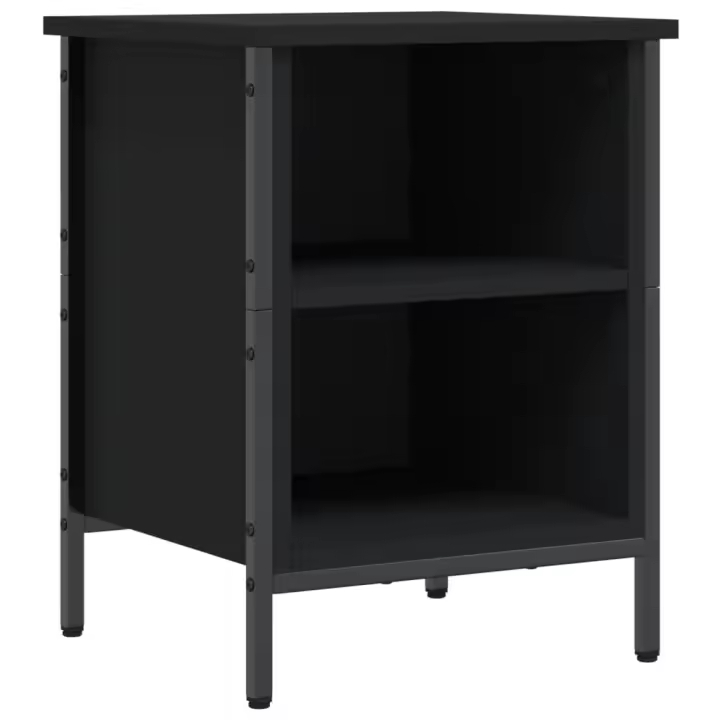 Zapatero Madera de Ingeniería Negro 38x35x50 cm - 1