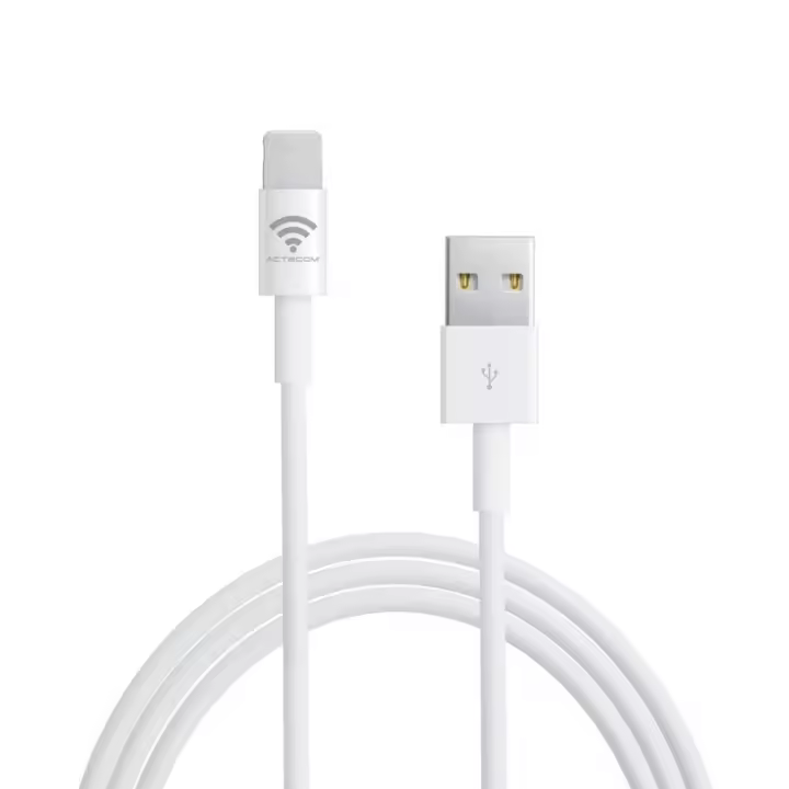 Actecom ACTECOM Cable USB Compatible con Iphone - 1m/3m - Carga y Sincronización - 1