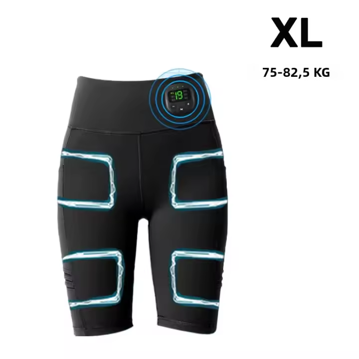 Pantalones De Masaje EMS Estimulación Muscular Inteligente Para Modelado De Piernas Y Pecho Yoga USB Cargado Negro Tallas M/L/XL - 1