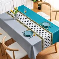 Qianniao Teléfono De Mesa Cuadrado De Piel Con Patrón De Cuadrícula Impermeable Y Resistente Al Aceite PVC Sencillo Para Mesa De Café Y Comedor - details 10