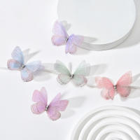 Patch De Mariposa Doble 3D Simulación Malla 5cm Para Decoración DIY De Cabello Y Uñas Diseño De Bouquet Soñado Y Explosivo - details 0