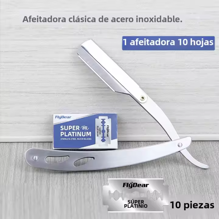 Afeitadora Manual Clásica Para Hombre Acero Inoxidable Cabeza De Afeitar Para Rostro Barba Y Cejas Afeitadora De Precisión - 1