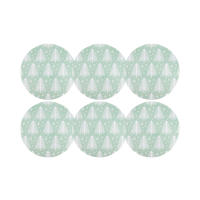 Cofan Pack de 6 salvamanteles navideños individuales  Bajoplatos redondos con árboles de Navidad  Color: Verde y blanco  Diámetro: 38 cm - details 1