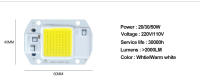 Lámpara De Diodo Matriz COB LED Alta Potencia 20W 30W 50W Con Lente Y Reflector 110V 220V IC Inteligente Para DIY Farol De Inundación - details 2