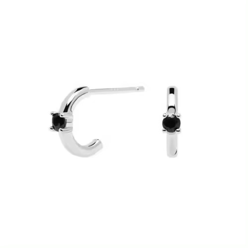 PDPAOLA Pendientes Aro mujer  plata onix - 1